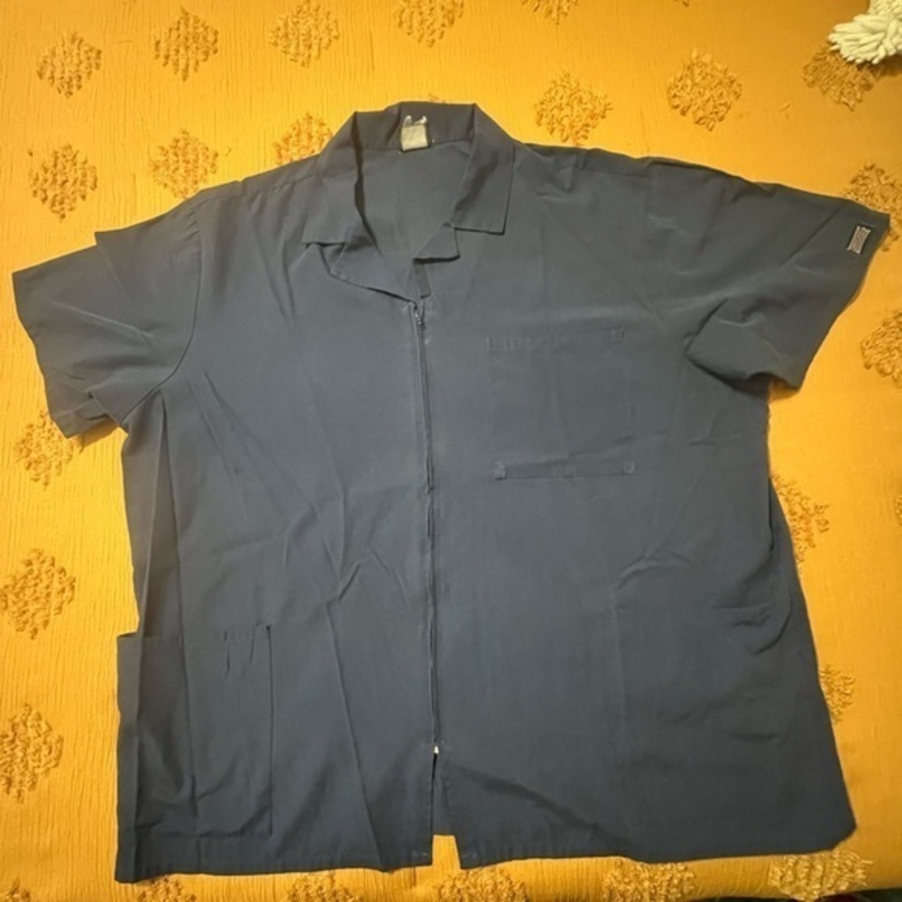 Cherokee dark gray zippered uniform shirt/smock  2XL. Lightweight & comfortable.